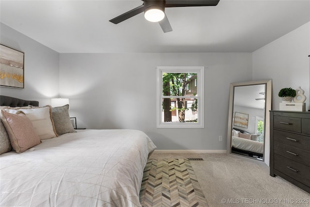 7532 E 55th Pl, Tulsa, OK 74145 - bedroom featuring carpet, baseboards, and ceiling fan