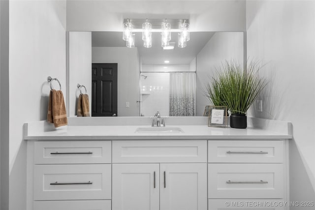 7532 E 55th Pl, Tulsa, OK 74145 - full bathroom featuring vanity and a shower with shower curtain