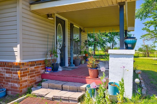 7008 S Hwy 28, Chelsea, OK 74016 - view of wooden porch
