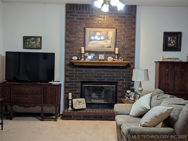 11309 S 107th E Ave, Bixby, OK 74008 - carpeted living room with a fireplace