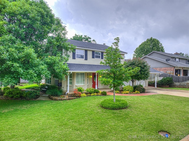 406 Sequoyah Trl, Norman, OK 73071 - view of front of property featuring concrete driveway, a shingled roof, and a porch