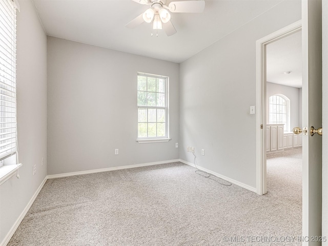 406 Sequoyah Trl, Norman, OK 73071 - carpeted empty room featuring ceiling fan and baseboards