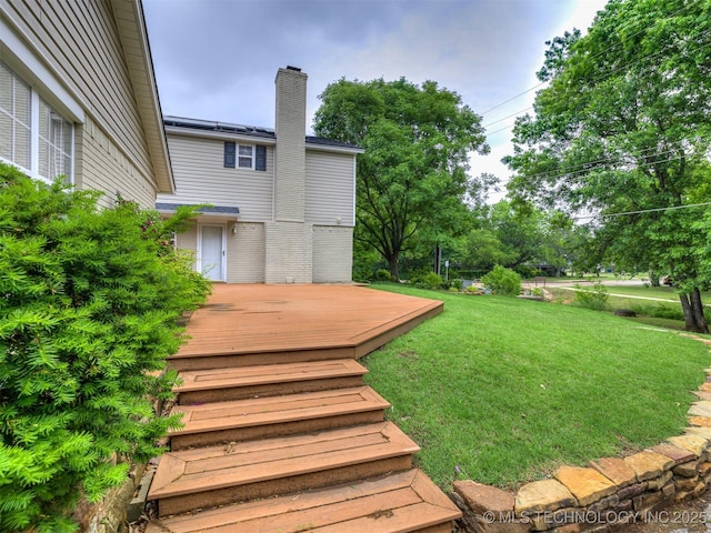 406 Sequoyah Trl, Norman, OK 73071 - view of grassy yard featuring a wooden deck
