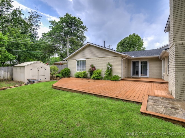 406 Sequoyah Trl, Norman, OK 73071 - rear view of property with brick siding, a wooden deck, and roof with shingles