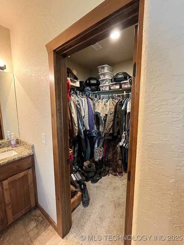 17 Zachary Taylor, Durant, OK 74701 - walk in closet with a sink and light carpet