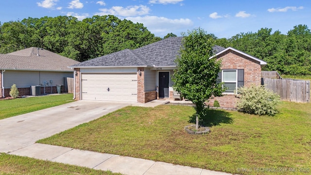 14738 S 274th E Ave, Coweta, OK 74429 - single story home featuring brick siding, an attached garage, driveway, and central AC