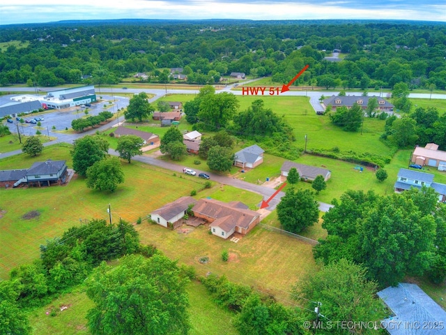 12641 S 281st E Ave, Coweta, OK 74429 - bird's eye view of a heavily wooded area
