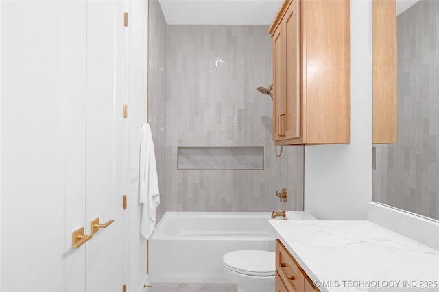 1227 N 71st Pl, Broken Arrow, OK 74014 - full bath with vanity, toilet, and shower / tub combination