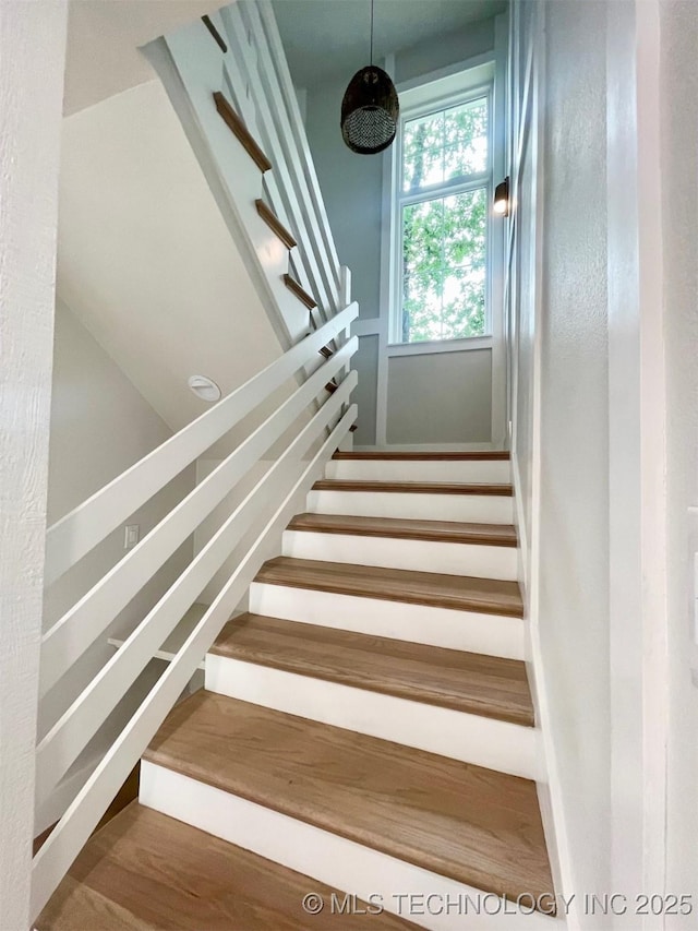 228 W Hickory Dr, Sand Springs, OK 74063 - stairs featuring wood finished floors