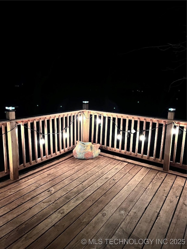 35870 S Talon Dr, Cookson, OK 74427 - view of deck at night