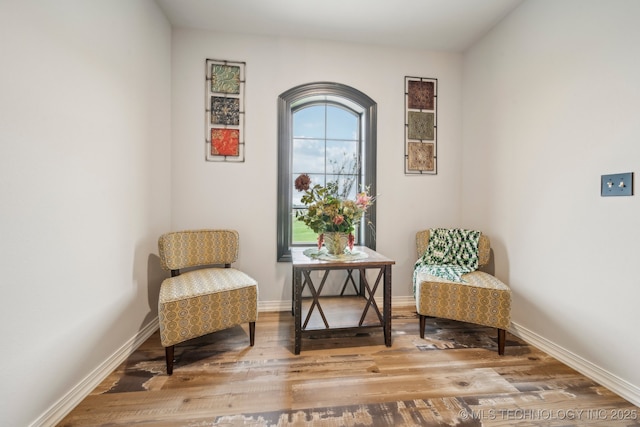 30907 E 68th St S, Broken Arrow, OK 74014 - sitting room featuring wood finished floors and baseboards