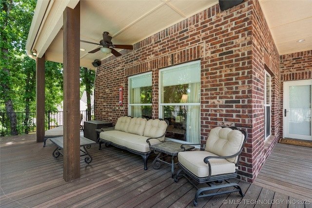 11406 69th E Pl, Bixby, OK 74008 - wooden deck with ceiling fan