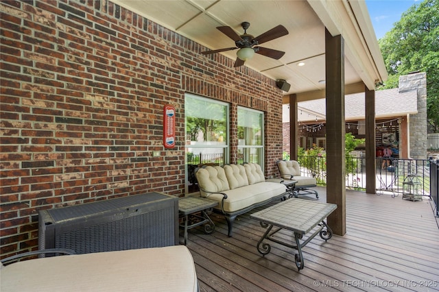 11406 69th E Pl, Bixby, OK 74008 - deck featuring ceiling fan