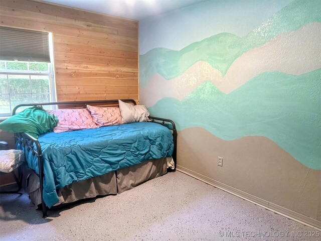 3293 W Southern Ave, Hulbert, OK 74441 - bedroom featuring wooden walls and baseboards
