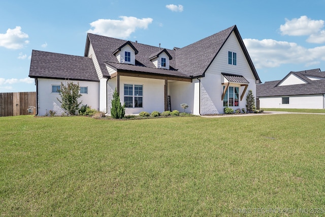 123 S 168th St, Glenpool, OK 74033 - modern inspired farmhouse with a standing seam roof, a metal roof, roof with shingles, and brick siding