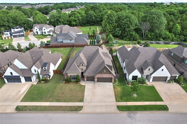 2236 W Charlotte St, Broken Arrow, OK 74011 - aerial perspective of suburban area featuring a forest