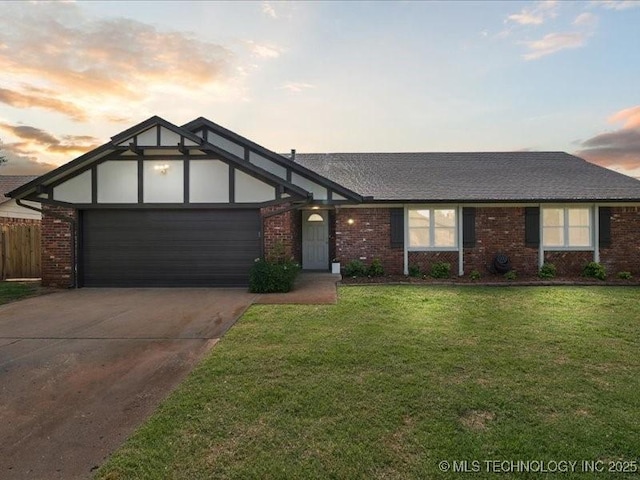 817 N Ivy St, Jenks, OK 74037 - view of front of property featuring a garage, concrete driveway, brick siding, and a shingled roof