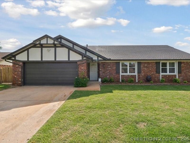 817 N Ivy St, Jenks, OK 74037 - view of front of house featuring a garage, brick siding, concrete driveway, and roof with shingles