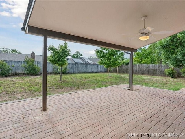 817 N Ivy St, Jenks, OK 74037 - view of patio with ceiling fan