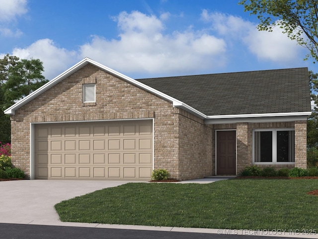 719 N Dogwood Ave, Beggs, OK 74421 - single story home with driveway, a front yard, and brick siding