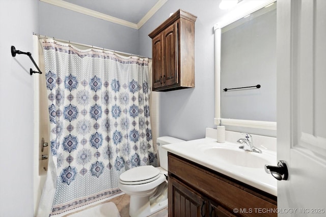 12643 S 67th E Ave, Bixby, OK 74070 - full bathroom with vanity, toilet, crown molding, and shower / tub combo