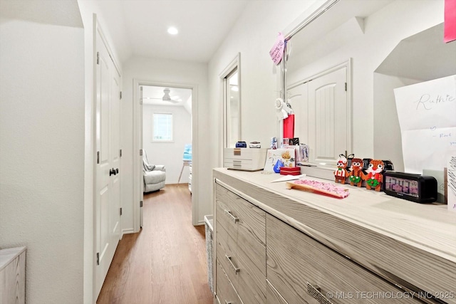 12643 S 67th E Ave, Bixby, OK 74070 - bathroom featuring wood finished floors, vanity, and recessed lighting