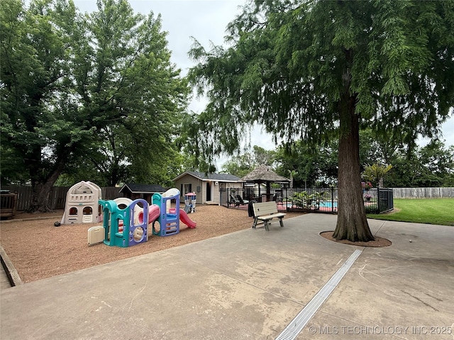 1732 N Little, Cushing, OK 74023 - community jungle gym featuring a gazebo
