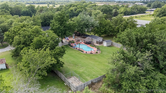 1732 N Little, Cushing, OK 74023 - bird's eye view of a pool area