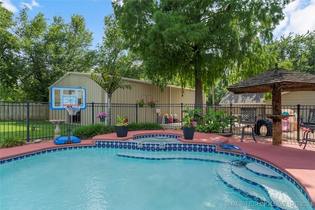 1732 N Little, Cushing, OK 74023 - view of pool featuring an in-ground hot tub