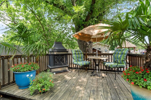 1732 N Little, Cushing, OK 74023 - view of wooden deck