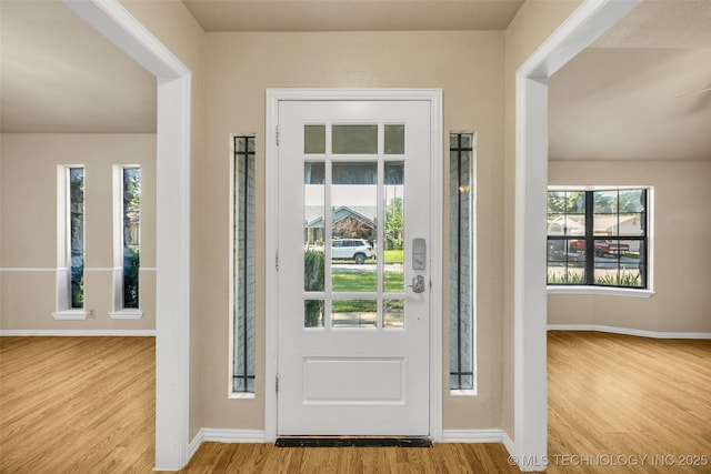 9429 E 36th St, Tulsa, OK 74145 - entryway with wood finished floors and baseboards