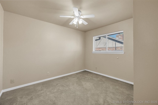 9429 E 36th St, Tulsa, OK 74145 - empty room featuring carpet flooring, baseboards, and a ceiling fan