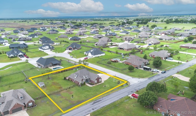 5720 E 144th St N, Collinsville, OK 74021 - aerial overview of property's location featuring property boundaries highlighted and nearby suburban area