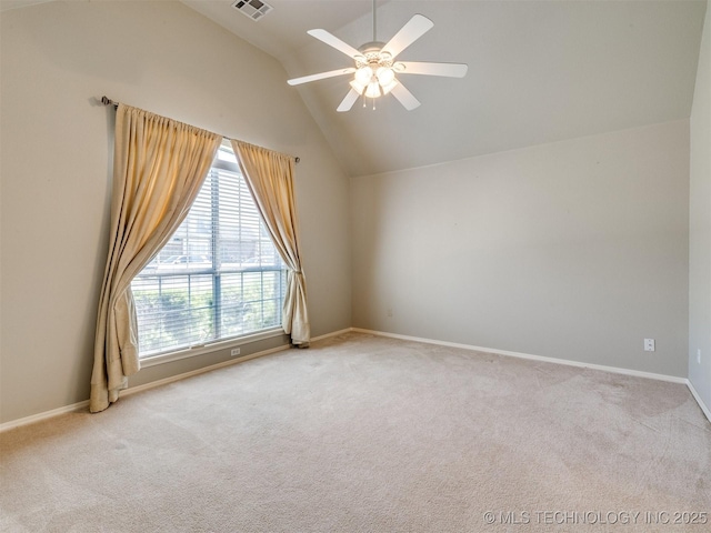 4708 W Indianola St, Broken Arrow, OK 74012 - carpeted spare room with a ceiling fan, lofted ceiling, and baseboards