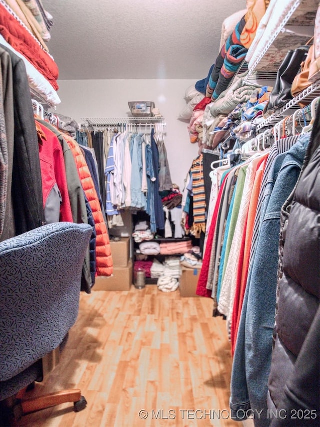 5404 Ranch Rd, Kingston, OK 73439 - spacious closet with wood finished floors