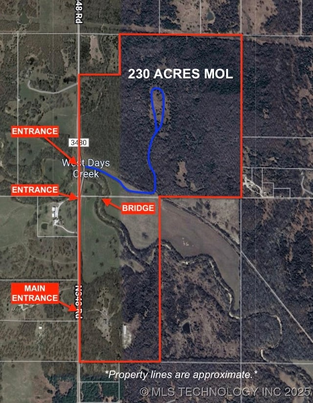 1533 County Road 3480, Ada, OK 74820 - map / location featuring property boundaries highlighted