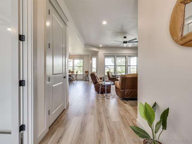8859 N 50th W Ave, Sperry, OK 74073 - hall featuring recessed lighting and light wood-style flooring