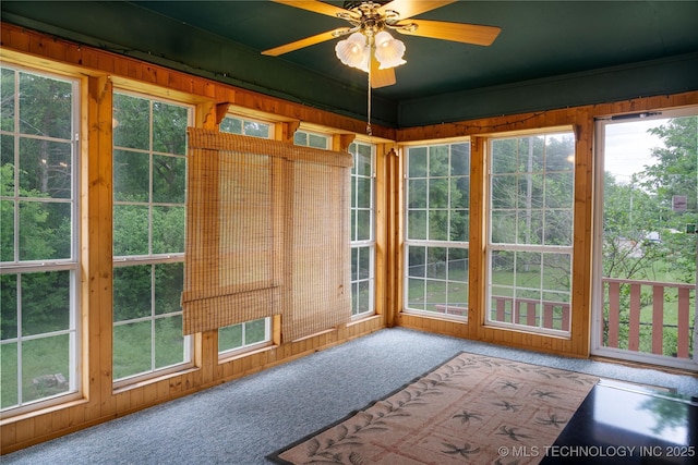4605 Skylane Dr, Sand Springs, OK 74063 - unfurnished sunroom with a ceiling fan and plenty of natural light