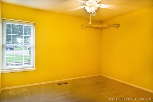 4605 Skylane Dr, Sand Springs, OK 74063 - unfurnished room featuring healthy amount of natural light, a ceiling fan, carpet floors, and baseboards