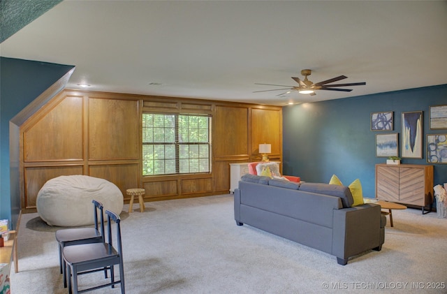 10520 S 69th E Ave, Tulsa, OK 74133 - living area featuring a ceiling fan and carpet
