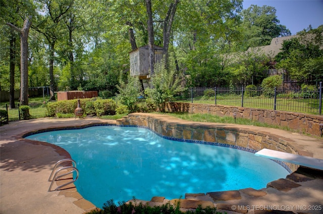 10520 S 69th E Ave, Tulsa, OK 74133 - view of pool with a diving board