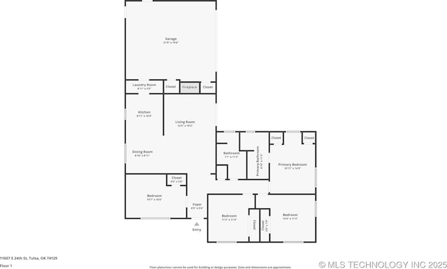 11607 E 24th St, Tulsa, OK 74129 - property floor plan