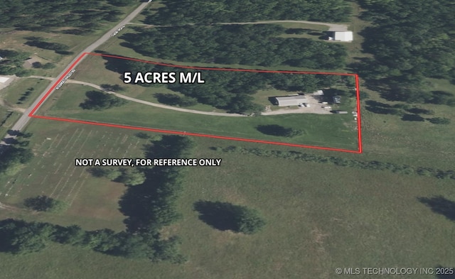 15588 N Sunset Valley Rd, Hulbert, OK 74441 - map of property location featuring property boundaries highlighted