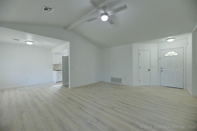 1904 W Honolulu St, Broken Arrow, OK 74012 - unfurnished living room featuring a ceiling fan, light wood-style floors, and baseboards