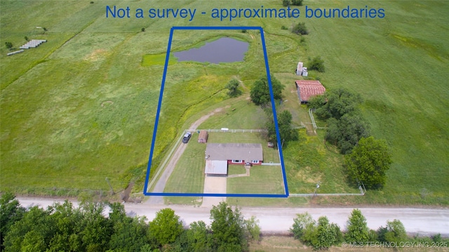 4120 W 53rd St S, Muskogee, OK 74401 - aerial overview of property's location with property boundaries highlighted and a nearby body of water