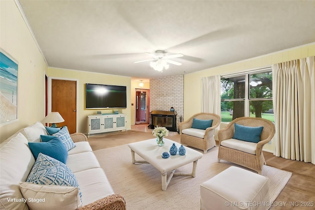 73645 Cyclone Cir, Wagoner, OK 74467 - living room featuring ceiling fan and carpet flooring