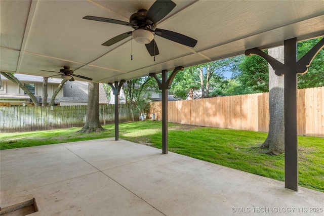 7802 S Joplin Ave, Tulsa, OK 74136 - view of patio / terrace with a ceiling fan
