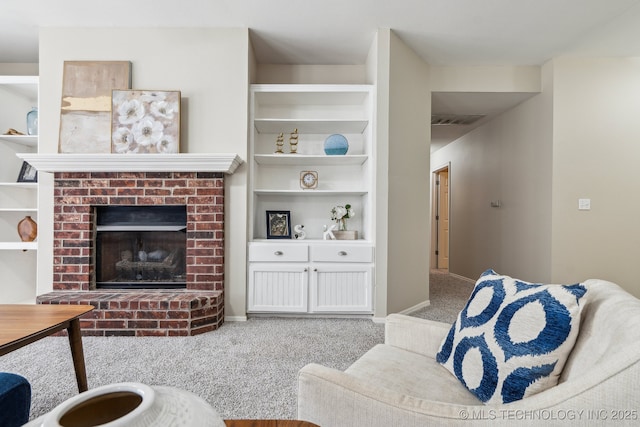 12326 S Cedar Ave, Jenks, OK 74037 - carpeted living area featuring a fireplace