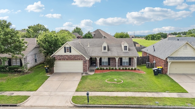 12326 S Cedar Ave, Jenks, OK 74037 - view of front of property with a garage, brick siding, and driveway