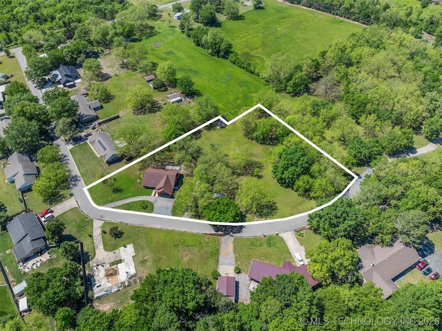1510 Bowden Pl, Fort Gibson, OK 74434 - view of property location featuring property parcel outlined and nearby suburban area